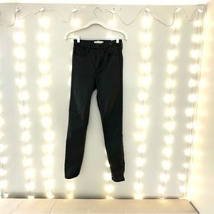 A&F Super Skinny Ankle High Rise Jeans, Coated Black